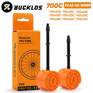 BUCKLOS Gravel Road Bike Binnenband <span class=keywords><strong>700C</strong></span> Fiets TPU Binnenband 700x23/32C 700x33/45C TPU Binnenband 45mm 65mm 80mm Presta Ventiel - Product Image 1