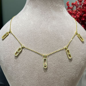 00006 Collier de luxe tendance pour femme, pendentif mère en pierre blanche, chaîne longue, nouvelle énergie, pour mariage - Product Image 3