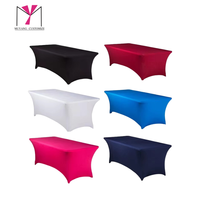 Nappe rectangulaire personnalisée, housses de table lavables en polyester blanc, nappes pour fêtes et mariages