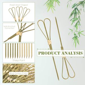 Tre Knot xiên hoa Gậy Tăm Xỉa Răng cho trái cây thân thiện với môi hình trái tim trang trí tre tăm xỉa răng xiên - Product Image 5