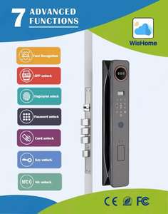 أمن المنزل 3D الوجه التعرف على بصمات الأصابع التطبيق واي فاي الذكية قفل رقمي بطاقة رمز قفل الباب الإلكتروني Cerraduras Inteligentes - Product Image 2