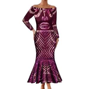 เดรสงานพรอมแขนยาวโชว์ไหล่ชุดเดรสบอดี้คอนชุดเดรสยาวพิมพ์ลายแบบชนเผ่า - Product Image 4