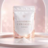 Complément alimentaire en poudre de glutathion et de collagène, emballage en sachet avec sceau en aluminium personnalisé