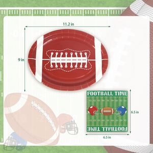Artículos para Fiestas Temáticas de Rugby, Juego de Vajilla Desechable, Platos de Papel de Fútbol, Servilletas, Decoración - Product Image 4