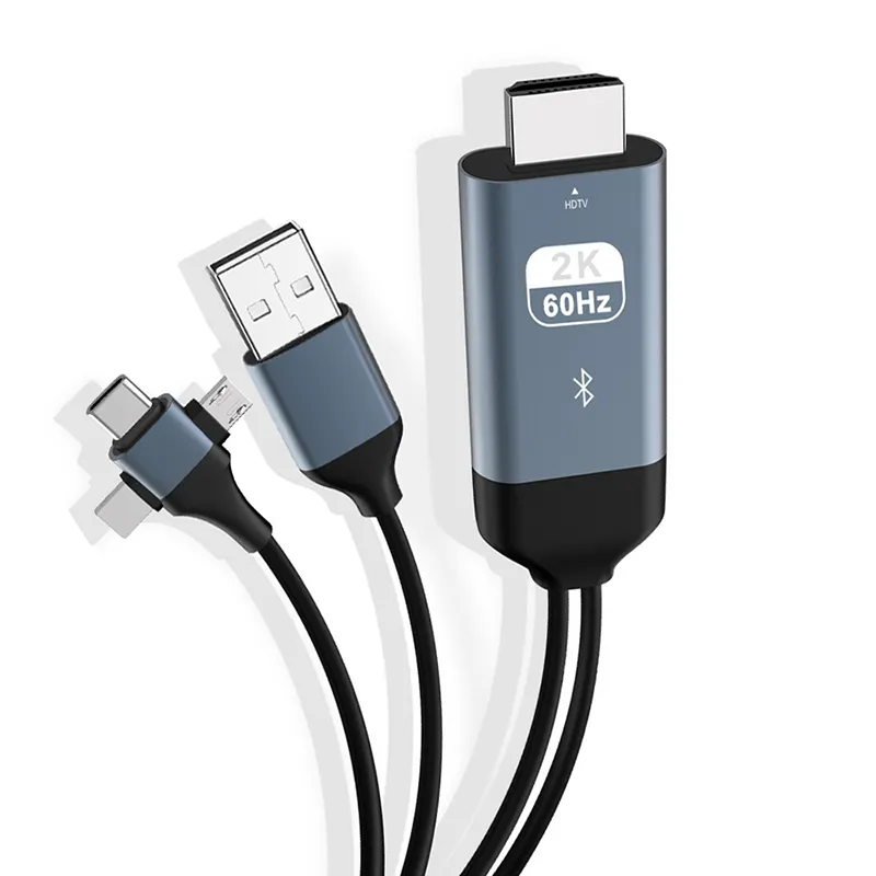3 в 1 Micro USB Type C к HDMI-кабелю 2 М 1080P 60 Гц