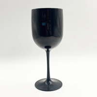 Verres à vin en plastique noir de 16 oz, gobelets en PP réutilisables et incassables pour mariage, fête prénuptiale, anniversaire