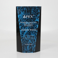 Trophées et récompenses en acrylique bleu personnalisés, fabrication sur mesure, impression sérigraphique sur plexiglas, plaque d'honneur pour compétition