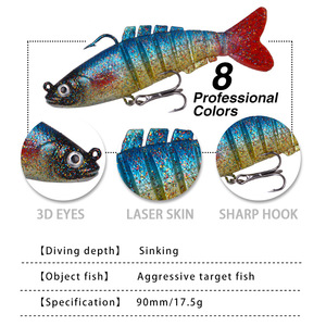 Mồi Mềm Mới 9Cm/17.5G Tám Hải Lý Ở Vùng Nước Giữa Và Dưới Với Mồi Câu Bằng Silicon Và Chì - Product Image 3