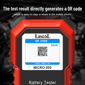 เครื่องทดสอบแบตเตอรี่ MICRO 500 เครื่องทดสอบแบตเตอรี่รถยนต์ 12V พร้อมจอแสดงผล LCD 8 <span class=keywords><strong>ภาษา</strong></span> ช่วงการทดสอบ 40-3000 CCA อินเทอร์เฟซแบบหนีบ MICRO 500 - Product Image 4