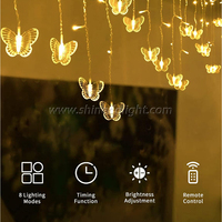 Hot LED Noël papillon guirlandes lumineuses Chambre fond cadeau d'anniversaire intérieur guirlande rideaux lumières
