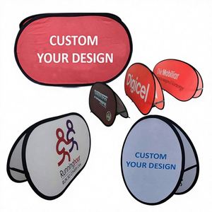 Banner Publicitario Personalizado Tipo Pop-Up, Estructura Plegable para Ferias Comerciales, Forma Triangular, Redonda o de Haba, con Logotipo - Product Image 1