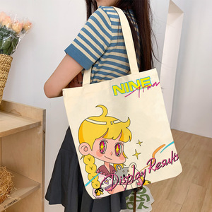 Bolso de Hombro de Lona para Estudiantes Universitarias, Clase 2026, Primavera, Gran Capacidad, Diseño Estampado, Abertura Amplia - Product Image 1