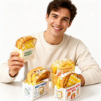 Boîtes rigides personnalisées imprimées de qualité alimentaire avec fermeture magnétique, emballage en carton jetable pour lait, sandwichs, snacks, forme et logo personnalisés