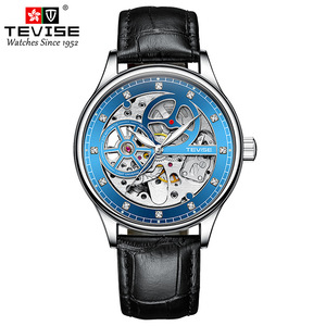 Montre automatique pour homme 820E, cuir véritable de haute qualité, mécanique, à cadran ajouré, tendance, résistante à l'eau - Product Image 3