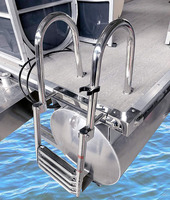 Échelle de bateau de bain télescopique gonflable pliable à 4 marches pour ponton, yacht, accessoires de bateau