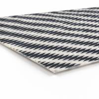 Feuille de plastique en celluloid perlé à rayures diagonales noires et blanches, durable et au design élégant, pour usage décoratif quotidien