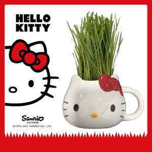Kit de culture d'herbe pour chat Hello Kitty Mélange organique pour vitamines pour chat de compagnie Comprend des pots en forme de chien pour une utilisation dans le jardin - Product Image 2