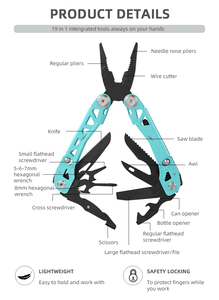 Alicates Multiherramienta Personalizados 19 en 1, Herramienta Multiusos EDC con Navaja de Bolsillo, Equipo de Supervivencia y Camping - Product Image 2