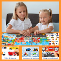 Libro de Pegatinas de Gel Reutilizables Personalizado para Niños, Libro de Actividades Tranquilas para el Aprendizaje Temprano, Cognición Educativa, Libro de Pegatinas Multiescena