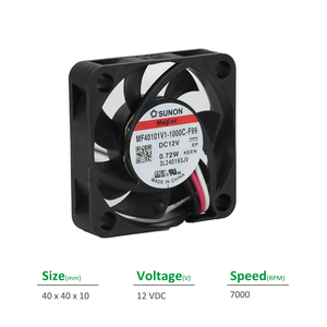 SUNON MF40101V1-1000C-F99 40x40x10mm 12VDC 0.72W 51mA 8.0CFM 7000RPM Ball Bearing Electric Axial Cooling Fan OEM - Product Image 2