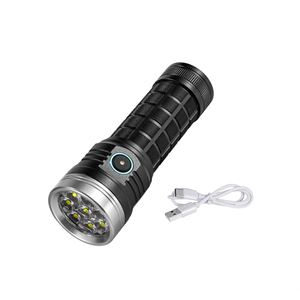 Custom logo 8*Led Waterproof Outdoor Camping High Lumen Rechargeable Aluminum <b>Mini</b> Led Magnetic Flashlight <b>Torch</b> - Product Image 1