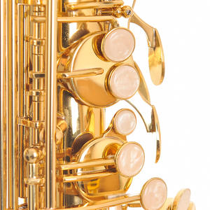 プロ仕様のゴールドラッカー仕上げのB♭調テナーサックス、初心者向けの試験用 - Product Image 3