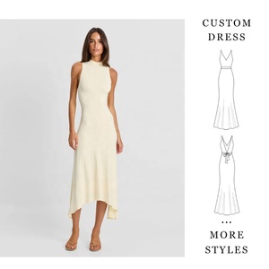 Wholesale Midi Cream Dress Soft Cotton Blend, Slim-Fit | Alibaba.com