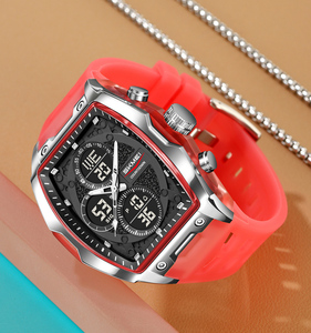 人気デザインLEDディスプレイスポーツウォッチ、耐久性のあるシリコンバンド、防水、ダブルディスプレイ、アラーム機能付き、SKMEI 2601 - Product Image 5