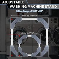 Support pour mini-réfrigérateur avec 4*2 roulettes pivotantes verrouillables, chariot mobile avec 4 pieds pour machine à laver, réfrigérateur et sèche-linge