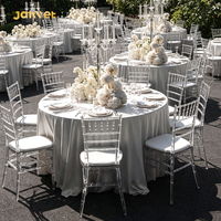 Chaises Chivari en acrylique transparent pour événements de mariage, mobilier de salle à manger, chaises de banquet en cristal