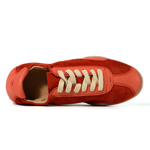 Custom Lively <strong>Red</strong> Genuine Leather Daily Wear Lifestyle Sneakers <strong>Men</strong> Women Walking Style <strong>Shoes</strong> - Product Image 5