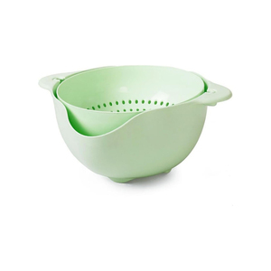 2 in 1 Double Layer Cleaning <b>Vegetable</b> Fruit Washing Kitchen Colander Plastic Drain <b>Basket</b> Strainer Bowl with Handle - Product Image 1