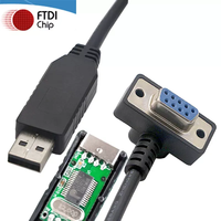 Cable Adaptador USB a Serial RS232 DB9 de 9 Pines Macho/Hembra FTDI FT232RL con Función Plug and Play para Windows 7/8/10 y MAC-OS, 1.8m