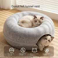 Lit tunnel pour chat en forme de donut, nouveau style 2026, avec fermeture éclair, lit pour chat, accessoires pour chat