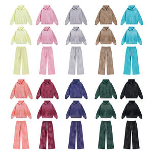 Conjunto de Sudadera con Capucha de Forro Polar de 360 g/m², Personalizada, Extra Grande, Lavada con Piedras, Lavada con Ácido, Estilo Vintage, Desgastada, Unisex, para Hombre y Mujer - Product Image 1