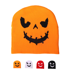 Venta caliente nuevo diseño creativo Halloween Beanie Hat adultos <span class=keywords><strong>calabaza</strong></span> <span class=keywords><strong>cara</strong></span> gorro de punto divertido Acción de Gracias Halloween decoración sombrero - Product Image 2