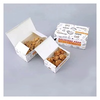 Boîte à emporter personnalisée en carton kraft blanc jetable pour ailes de poulet frites, nuggets, burgers, frites, collations rapides, nourriture à emporter