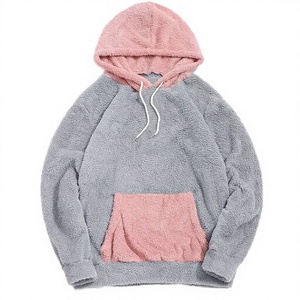 Sweat-shirt à capuche unisexe pour homme, mode, colorblock, impression numérique, hiver, fausse fourrure moelleuse, anti-boulochage, 100% coton, 300g - Product Image 2