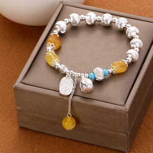 High <span class=keywords><strong>End</strong></span> kızların bilezik püskül kedi gözler servet çekmek ve servet marka kristal gümüş takı bilezik - Product Image 2