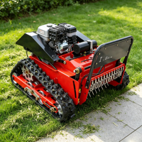 Mesin Pemotong Rumput Mini Crawler 550mm 4-Tak dengan Pisau Flail, Kendali Jarak Jauh, Berbahan Bakar Bensin, Robot RC untuk Lereng, Kebun, dan Pemotong Rumput