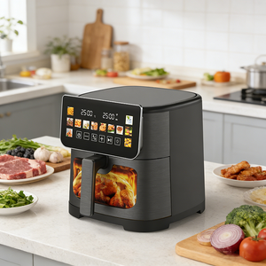 Friteuse à air chaud 1500W 2026 – Promotion exceptionnelle – Cuiseur vapeur électrique 6,5 litres sans huile avec lumière LED, corps en plastique basique, chauffage en acier inoxydable - Product Image 3