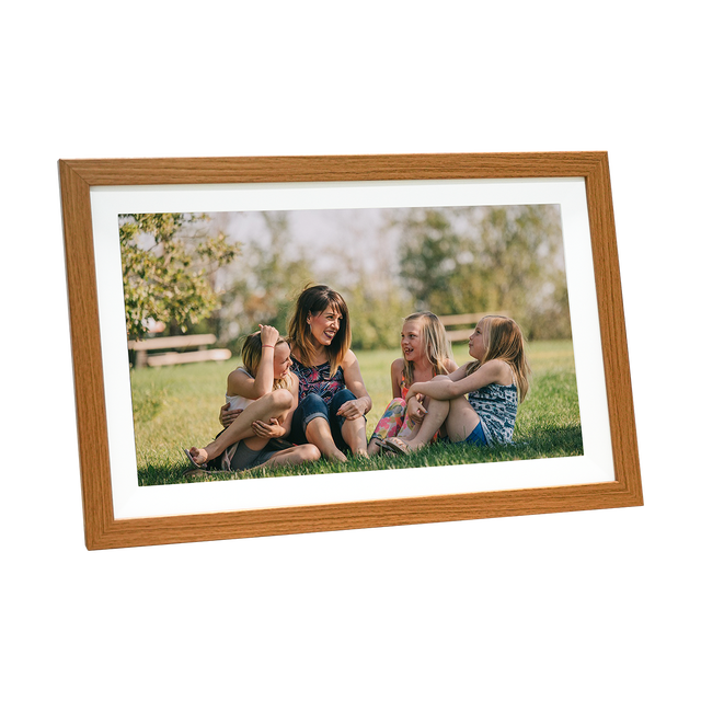 15.6" WiFi Touch Digital Photo Frame with Video Playback & Clock | Wood | Final 500 Units Ready to Ship