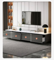 Ensemble de meuble tv en bois et métal, étagère de salon de luxe, couleur marbre, style moderne, avec tiroir, nouveauté