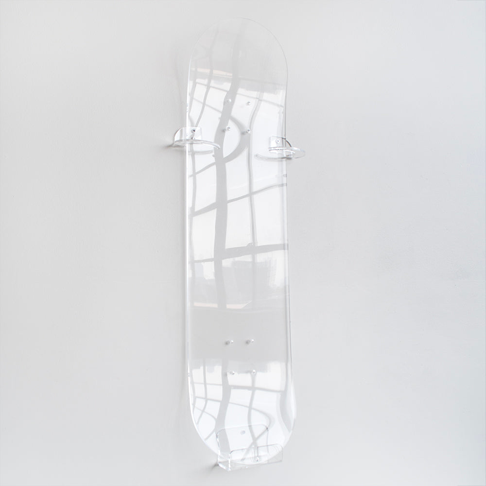 Оптовая продажа на заказ декоративный настенный окрашенный прозрачный акриловый стеклянный скейтборд для настенного искусства