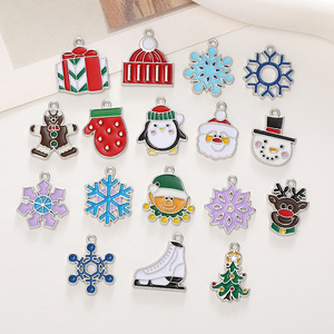 Collier pendentif en alliage de zinc style <span class=keywords><strong>punk</strong></span> avec Père Noël et flocon de neige pour décoration de cadeau - Product Image 4
