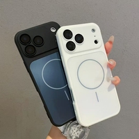 Coques de téléphone en verre dépoli magnétique couleur originale pour iPhone 17 16 15 14 Pro, protection antichoc pour l'objectif arrière