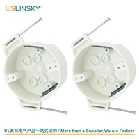 USLINSKY FGBR15 Boîtier de plafond BMC 4 pouces, nouveau, 15 pouces cubes Boîtier de jonction électrique ignifuge 2 heures avec clous captifs et colliers de serrage rapides