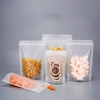 Pochette sur support transparente personnalisée sac en plastique à fermeture éclair emballage alimentaire de collation étanche à l'humidité sac de pochette en plastique refermable refermable
