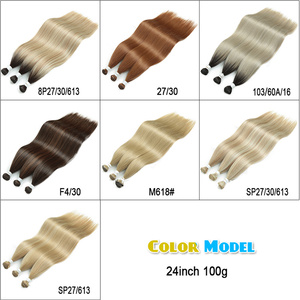 Extensions de <span class=keywords><strong>cheveux</strong></span> lisses, tissage double trame, nouées à la main, non-Remy, Yaki lisses, salon, naturelles, résistantes à la chaleur, super longues - Product Image 4