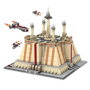 금형 왕 21036 스트리트 뷰 스타 제다이 사원 임페리얼 팰리스 모델 세트 거대한 퍼즐 플라스틱 빌딩 블록 벽돌 장난감